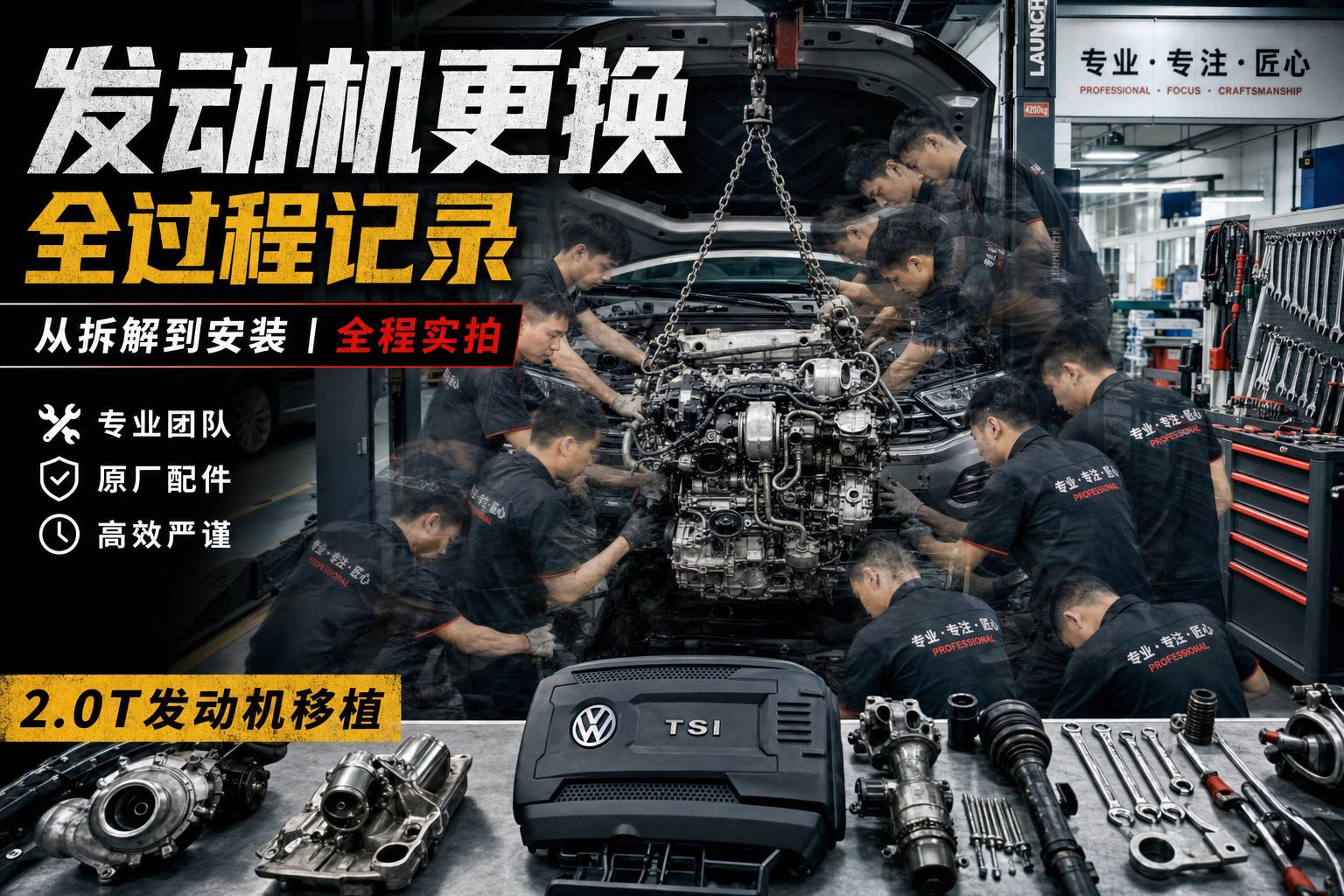 抖音风修车视频教程-发动机大修全过程视频演示